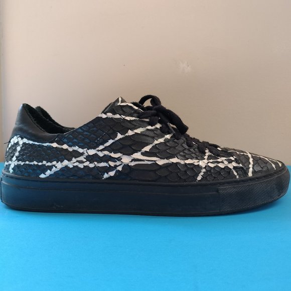 Axel Arigato Black Python Embossed Leather Clean 90 Sneaker - Picture 1 of 6